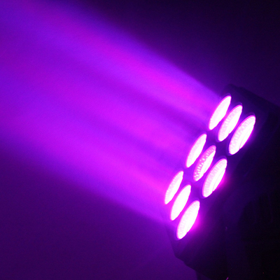 9*10W RGBW 4 In1 LED Wash মুভিং লাইট হাই ব্রাইটনেস DJ 3x3 ম্যাট্রিক্স পিক্সেল