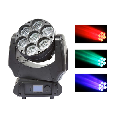 এলইডি মুভিং হেড লাইট 7x40w আরজিবিডাব্লু 4 ইন 1 শারপি বিম জুম ওয়াশ স্টেজ আলোর সাথে ডিজে লাইট