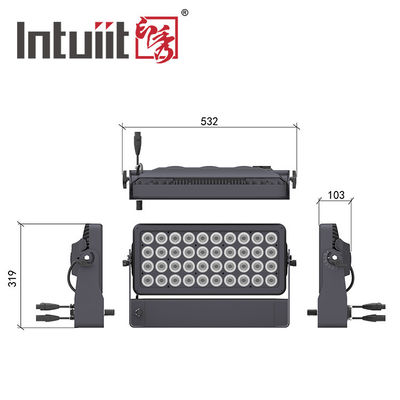 400W আউটডোর আইপি 65 ওয়াটারপ্রুফ সিটি রঙ 40x10W RGBW 4in1 LED ওয়াল ওয়াশ লাইট