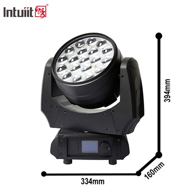 LED স্টেজ লাইট 19x10W DMX RGBW 4in1 জুম LED ওয়াশ ওয়াল মুভিং হেড লাইট ডিজে বার ডিস্কো ক্লাব কনসার্টের জন্য