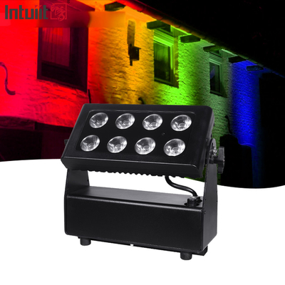 8X15W RGBW 4-ইন-1 LED ওয়াটারপ্রুফ ফ্লাডলাইট DMX কন্ট্রোল ফ্ল্যাট স্পটলাইট ব্যাকগ্রাউন্ড ওয়াল ওয়াশ লাইট স্টেজ লাইট