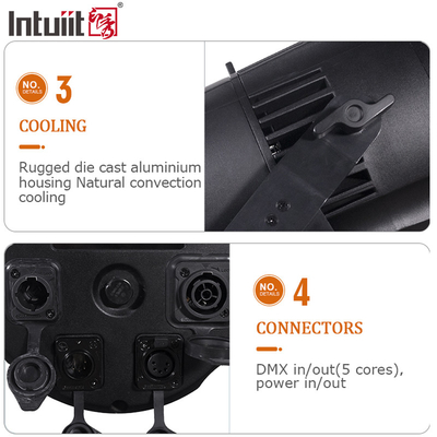 200W COB LED লাইট লিনিয়ার জুম 10 থেকে 55 ডিগ্রি RGBW থিয়েটার কনফারেন্স রুম ফ্লাড লাইট DMX LED Par