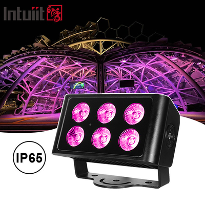 6x5W 4pcs LED Beads আউটডোর স্কয়ার আইপি 65 ওয়াটারপ্রুফ ডিএমএক্স স্টেজ লাইট ফ্লাড লাইট আরজিবিডাব্লু 4 ইন 1