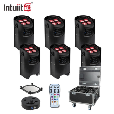 4x12W 4 ইন 1 আরজিবিডাব্লু নেতৃত্বাধীন আপলাইট স্টেজ পার পার্টি ব্যাটারি চালিত ওয়্যারলেস পার নেতৃত্বাধীন বিবাহের ডিজে আপলাইট