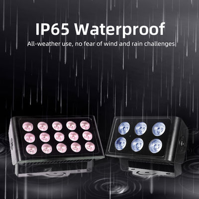 ১৫x৫W RGBW ৪-ইন-১ IP65 আউটডোর LED ফ্লাড লাইট — বাগান, স্টেজ এবং বিল্ডিং লাইটিংয়ের জন্য DMX512 জলরোধী ওয়াইড বিম