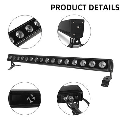 RGBW LED 16*5W Wall Washer Light Bar Indoor/Outdoor Linear Strip for Restaurant IP65 DMX512 for Exterior