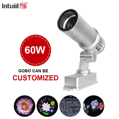 60 ওয়াট আউটডোর গোবো প্রজেকশন লাইট বিজ্ঞাপন সাইন লাইট ওয়াটারপ্রুফ ঘোরানো নেতৃত্বাধীন সাইন প্রজেক্টর প্যাটার্ন দরজা লোগো স্পটলাইট
