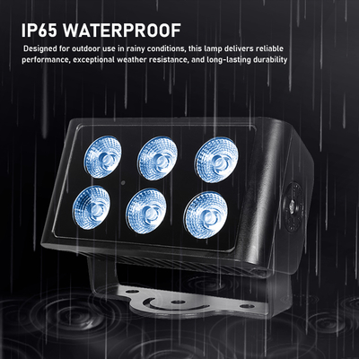 ৬x৫W RGB RGBW আউটডোর এলইডি ওয়াল ওয়াশার লাইট IP65 ফ্লাড ব্লাইন্ডার স্ট্রোব