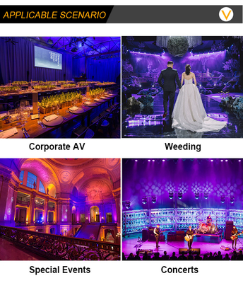 ১২x২০W LED পার লাইট IP65 জলরোধী RGBWA-UV 6IN1 DMX512 স্টেজ লাইটিং