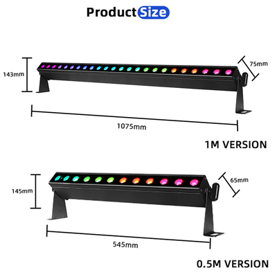 IP20 24x2W RGBW 4in1 ব্যাটারি ওয়্যারলেস স্মার্ট সাউন্ড-অ্যাক্টিভ কন্ট্রোল LED ওয়াল ওয়াশার বার লাইট