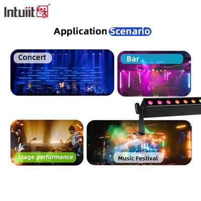 সাউন্ড কন্ট্রোল ২৪পিসি*২w DMX512 RGBW 4in1 পিক্সেল লিনিয়ার বার এলইডি ওয়াল ওয়াশার লাইট পেশাদার আলো