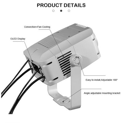 100W লোগো গোবো প্রজেক্টর লাইট ¢ আইপি 65 আউটডোর ডিএমএক্স 512 বিজ্ঞাপন, বিল্ডিং এবং ইভেন্টের জন্য কাস্টম প্যাটার্ন প্রজেকশন
