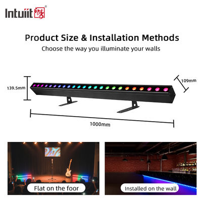 ২৪x২W RGBW ৪-ইন-১ এলইডি লিনিয়ার ওয়াল ওয়াশার বার —DMX512 সাউন্ড অ্যাক্টিভেটেড স্টেজ ওয়াশ লাইট বিল্ডিং ও ইভেন্টের জন্য