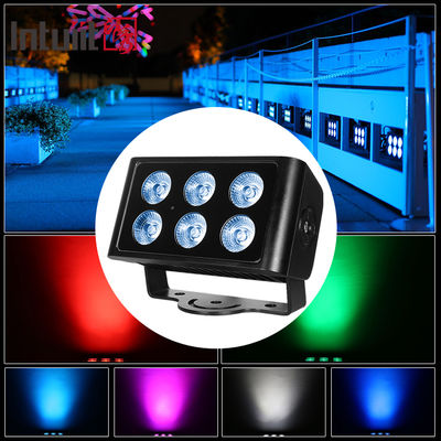 আউটডোর 6x5W RGBW 4in1 LED ফ্লাড লাইট আইপি 65 ওয়াটারপ্রুফ DMX512 আর্কিটেকচারাল ওয়াশ লাইট বিল্ডিং গার্ডেন ফেসেডের জন্য ওয়াল ওয়াশার