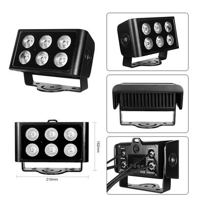আউটডোর 6x5W RGBW 4in1 LED ফ্লাড লাইট আইপি 65 ওয়াটারপ্রুফ DMX512 আর্কিটেকচারাল ওয়াশ লাইট বিল্ডিং গার্ডেন ফেসেডের জন্য ওয়াল ওয়াশার
