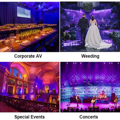 IP65 জলরোধী পেশাদার স্টেজ ডিজে ডিস্কো লাইট 7*20W RGBWA UV 6in1 LED পার লাইট DMX512 কন্ট্রোল সহ