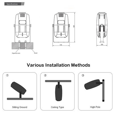 পেশাদার ৪০০W আইপি৬৫ জলরোধী আউটডোর ল্যান্ডস্কেপ আর্কিটেকচার এলইডি ওয়াটার ওয়েভ এফেক্ট লাইট