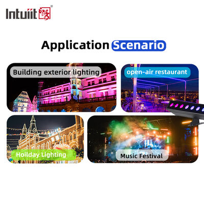 জলরোধী LED ওয়াশ লাইট বার 12/24x2W RGBW 4-ইন-1 IP65 অ্যালুমিনিয়াম DMX512