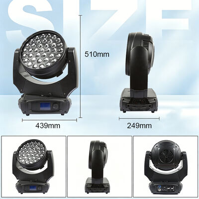 37x10W 4in1 RGBW LED মুভিং হেড জুম ওয়াশ লাইট DMX512 নাইটক্লাব বিয়ের বার জন্য পেশাদার স্টেজ সরঞ্জাম
