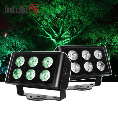 আউটডোর 6x5W RGBW 4in1 LED ফ্লাড লাইট আইপি 65 ওয়াটারপ্রুফ DMX512 আর্কিটেকচারাল ওয়াশ লাইট বিল্ডিং গার্ডেন ফেসেডের জন্য ওয়াল ওয়াশার