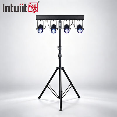 4x20W RGBW 4-in-1 LED PAR আপলাইটিং কিট — 4.5° ন্যারো বিম DMX512 স্টেজ ওয়াশ সিস্টেম ওয়েডিং, ডিজে এবং ইভেন্টের জন্য