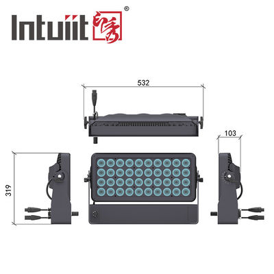 400W আউটডোর আইপি 65 ওয়াটারপ্রুফ সিটি রঙ 40x10W RGBW 4in1 LED ওয়াল ওয়াশ লাইট