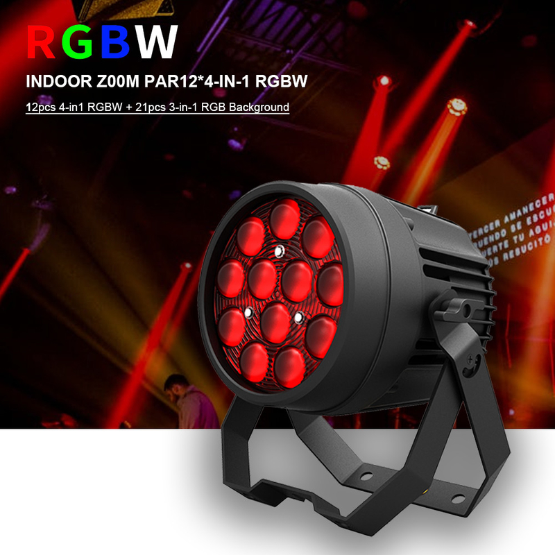 অ্যালুমিনিয়াম খাদ LED ফ্ল্যাট পার 12x10W RGBW 4in1 DMX512 জন্য ডিস্কো পার্টি স্টেজ বিবাহের কনসার্ট থিয়েটার প্রভাব আলো