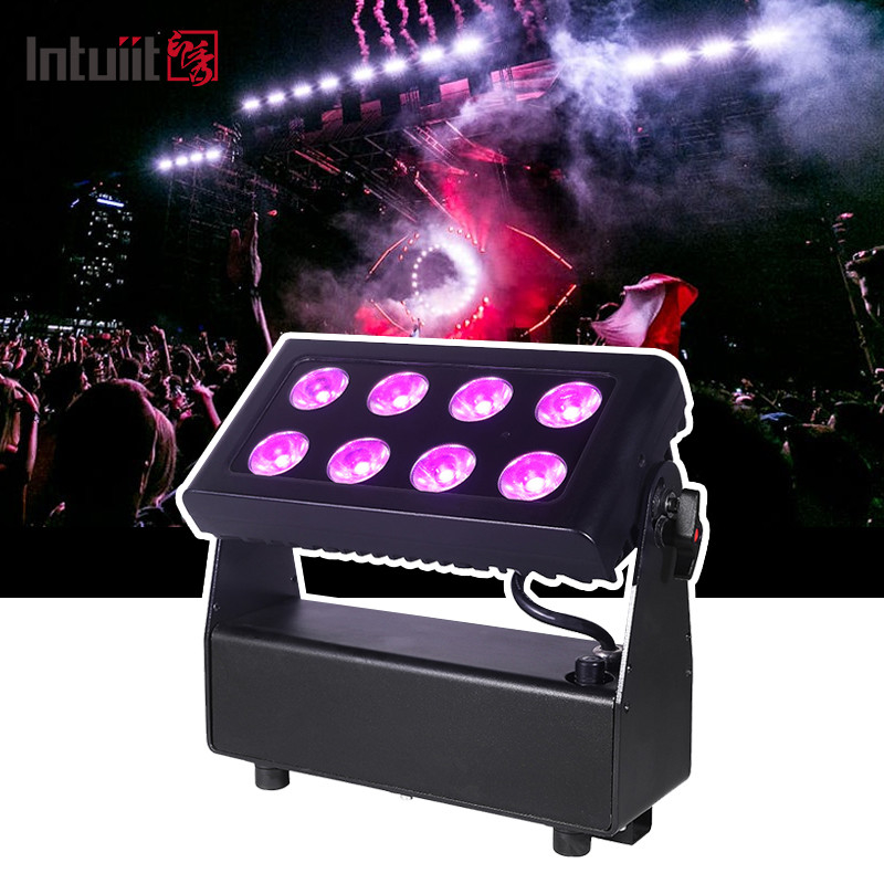 8X15W RGBW 4-ইন-1 LED আপলাইট ব্যাটারি চালিত স্টেজ লাইট ডিজে লাইট রিমোট এবং ডিএমএক্স কন্ট্রোল