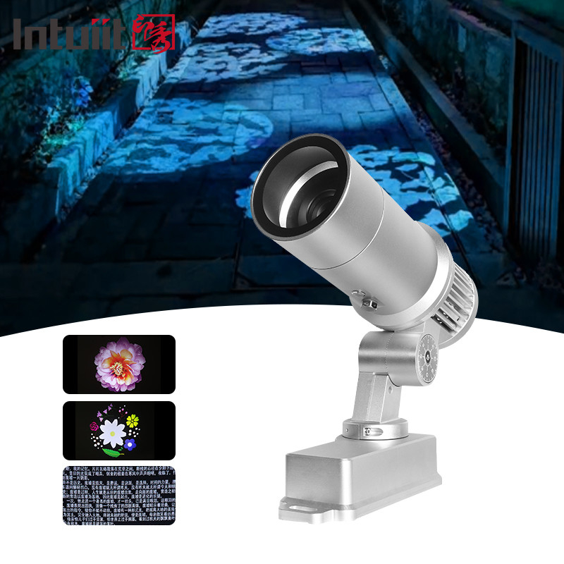 60W কাস্টম LED এইচডি রঙ পরিবর্তন ইনডোর এবং আউটডোর আইপি 65 ওয়াটারপ্রুফ ঘোরানো বিজ্ঞাপন ইমেজ প্রজেকশন ল্যাম্প গোবো লোগো প্রজেক্টর