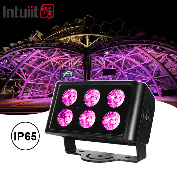 6x5W 4pcs LED Beads আউটডোর স্কয়ার আইপি 65 ওয়াটারপ্রুফ ডিএমএক্স স্টেজ লাইট ফ্লাড লাইট আরজিবিডাব্লু 4 ইন 1