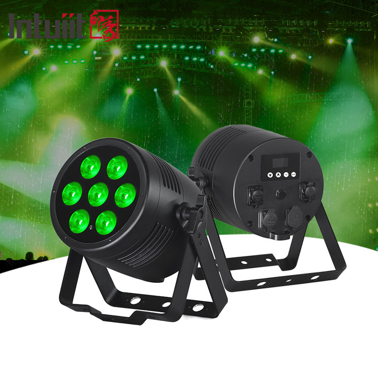 ওয়াটারপ্রুফ ওয়্যারলেস ডিএমএক্স আউটডোর 7x20W আরজিবিডাব্লুএ ইউভি 6 ইন 1 আইপি 65 এলইডি পার লাইট আপলাইট বহিরাগত