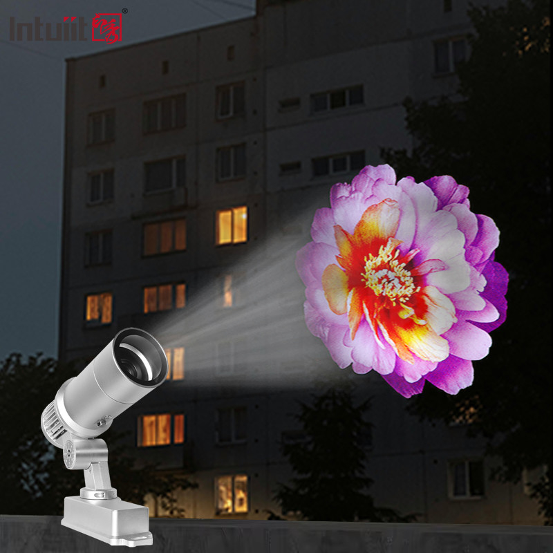 আউটডোর 60W কাস্টম লোগো গোবো ইমেজ প্রজেক্টর আইপি 65 আউটডোর ঘোরানো নেতৃত্বাধীন বিজ্ঞাপন প্রজেক্টর আলো