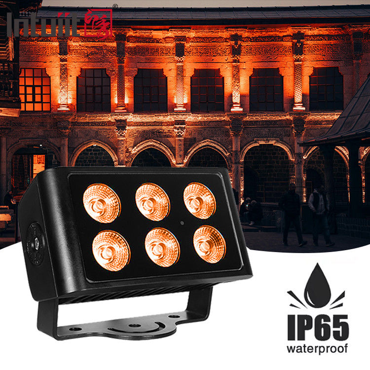DMX512 6x5W RGBW 4in1 IP65 ওয়াটারপ্রুফ ডিজে বিয়ের স্টেজ সিটি ওয়াল ওয়াশার আউটডোর এলইডি ওয়াশ ফ্লাড লাইট