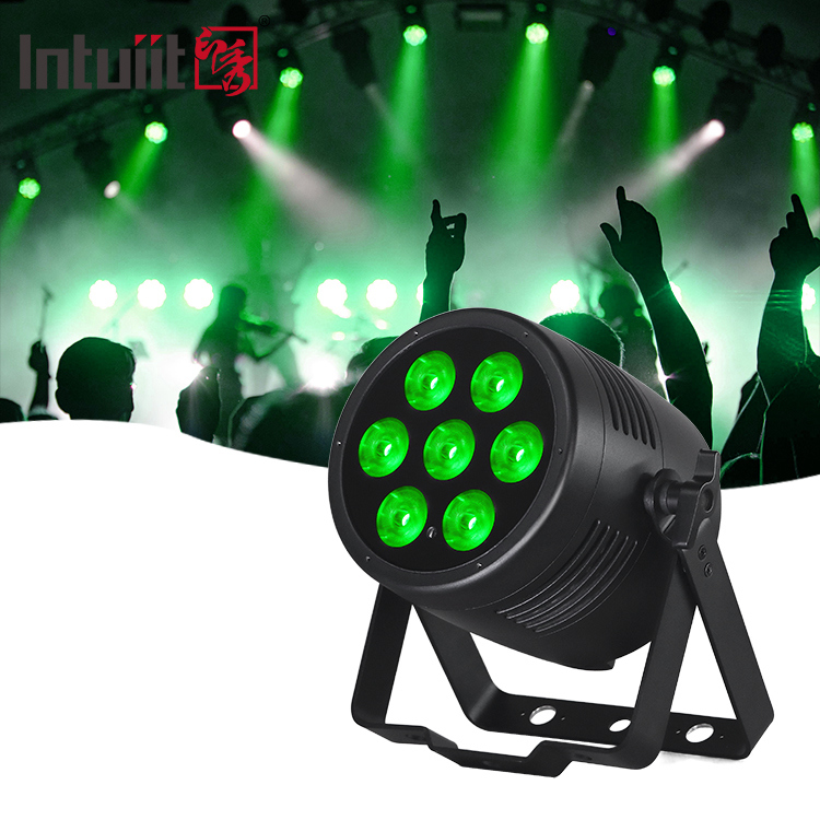 Outdoor Waterproof LED Par Lights 7x20W RGBWA UV 6in1 LED Light DMX Control Stage Light DJ Equipment Disco Lighting for Party, Club, Bar, Wedding, Halloween Decorations