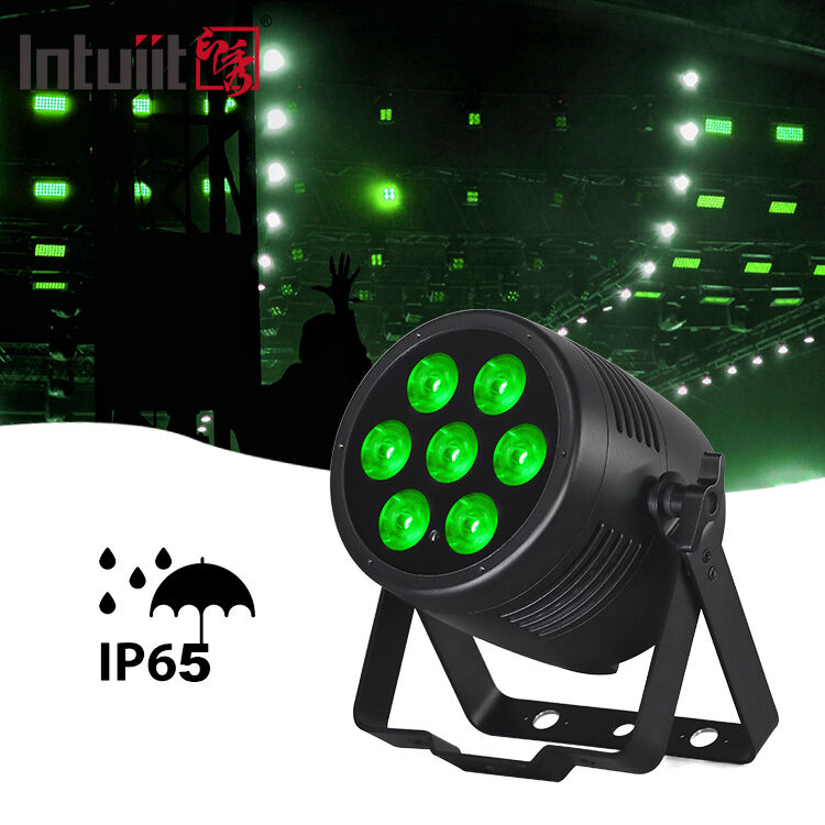IP65 জলরোধী পেশাদার স্টেজ ডিজে ডিস্কো লাইট 7*20W RGBWA UV 6in1 LED পার লাইট DMX512 কন্ট্রোল সহ