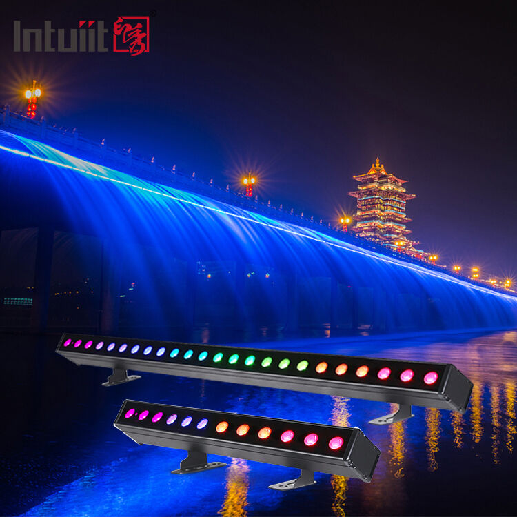 জলরোধী LED ওয়াশ লাইট বার 12/24x2W RGBW 4-ইন-1 IP65 অ্যালুমিনিয়াম DMX512