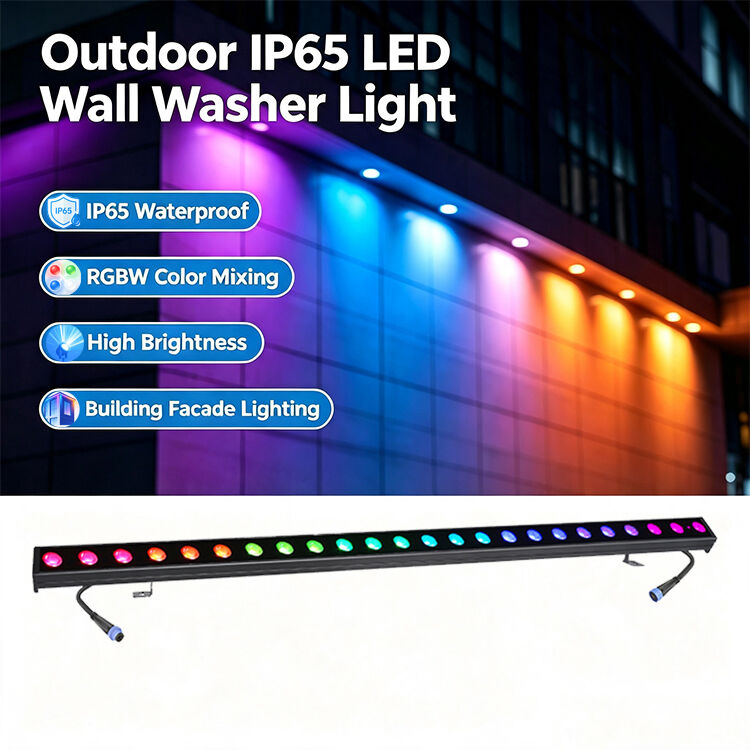 বিল্ডিং, ব্রিজ এবং ল্যান্ডস্কেপের জন্য DMX512 ওয়াটারপ্রুফ ওয়াশ লাইট — ২x২৪W RGBW ৪-ইন-১ IP65 আউটডোর LED লিনিয়ার ওয়াল ওয়াশার