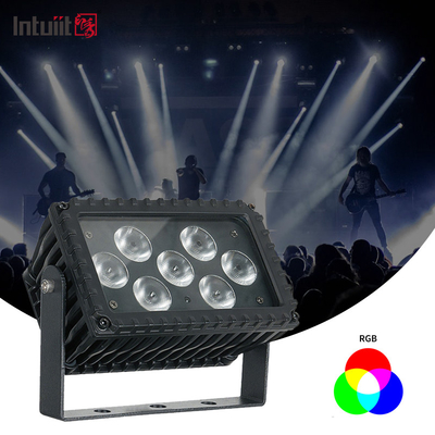 7x3W RGBW LED আউটডোর 25 ডিগ্রি এঙ্গেল আর্কিটেকচারাল প্রজেকশন ফ্লাডলাইট বিল্ডিংয়ের জন্য মুখোমুখি আলো