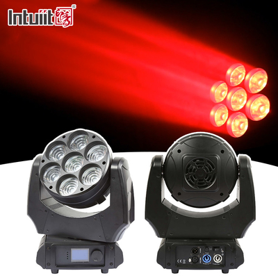 এলইডি মুভিং হেড লাইট 7x40w আরজিবিডাব্লু 4 ইন 1 শারপি বিম জুম ওয়াশ স্টেজ আলোর সাথে ডিজে লাইট