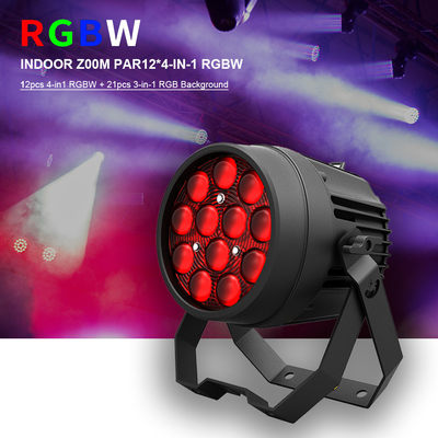 12x10W শক্তিশালী ডিস্কো লাইট DMX 512 সাউন্ড অ্যাক্টিভেটেড এলইডি পার ক্যান স্টেজ লাইট
