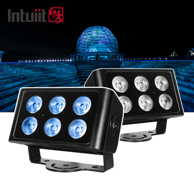 DMX512 6x5W RGBW 4in1 IP65 ওয়াটারপ্রুফ ডিজে বিয়ের স্টেজ সিটি ওয়াল ওয়াশার আউটডোর এলইডি ওয়াশ ফ্লাড লাইট