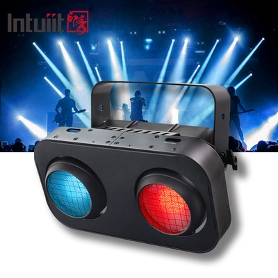 Dmx512 স্ট্রোব অ্যাম্বার উষ্ণ সাদা 2x90W 2 চোখ নেতৃত্বাধীন শ্রোতা ব্লাইন্ডার হালকা নেতৃত্বাধীন কোব ব্লাইন্ডার