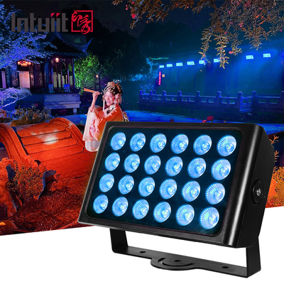 জলরোধী আইপি 65 সিটি রঙ DMX512 24x10w আরজিবিডাব্লু বহিরঙ্গন নেতৃত্বাধীন ওয়াল ওয়াশার বন্যা আলো