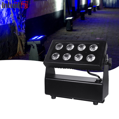 DMX512 8x10w RGBW 4in1 IP65 ওয়াটারপ্রুফ ডিজে বিয়ের স্টেজ সিটি ওয়াল ওয়াশার আউটডোর এলইডি ওয়াশ ফ্লাড লাইট