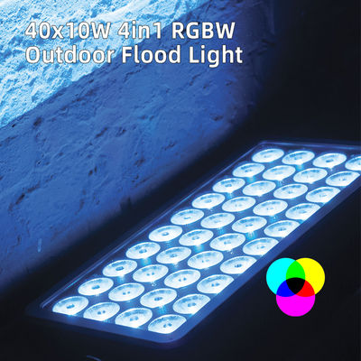 ওয়াল ওয়াশার লাইট 40x10W RGBW সিটি স্টেজ পার্কের জন্য 4 ইন 1 ওয়াটারপ্রুফ ফ্লাডলাইট অ্যালুমিনিয়াম ওয়াশ এলইডি আলো