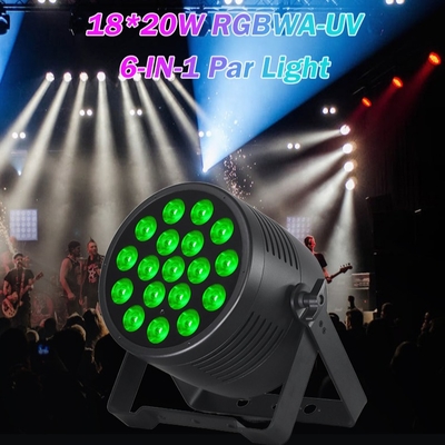 18x20 জলরোধী DMX LED পার ক্যান RGBWA UV বহিরঙ্গন থিয়েটার বিবাহ কনসার্ট শো ইভেন্টগুলির জন্য