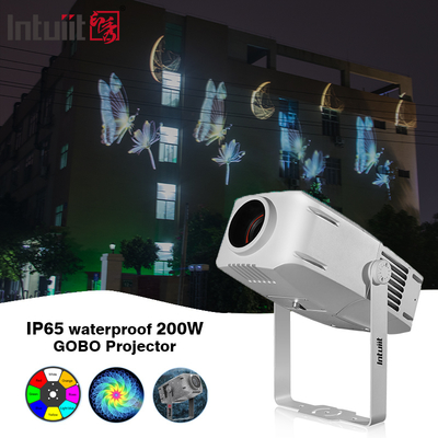 পেশাদার 200W আউটডোর জলরোধী বিজ্ঞাপন LED ঘূর্ণিত গোবো লোগো প্রজেক্ট প্রজেকশন প্রজেক্টর লাইট IP65