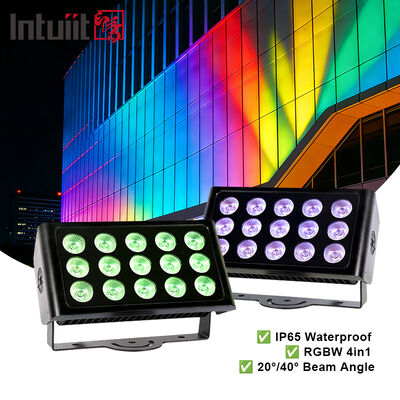 DMX512 RGBW Colorful Facade Lighting Outdoor Aluminum LED 15x5W Wall Washers Commercial Buildings Decorative Wall Flood Spot Light