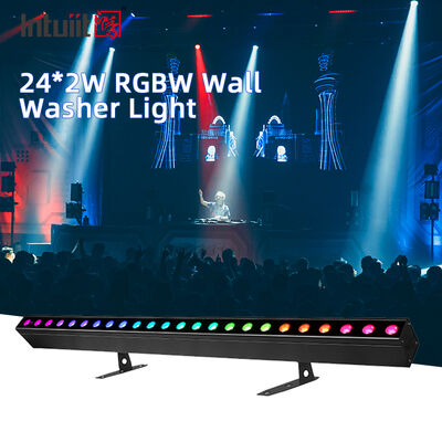 ইনডোর এলইডি ওয়াল ওয়াশার লাইট 24x2W RGBW DMX512 সাউন্ড অ্যাক্টিভ স্টেজ বার আলোকসজ্জা আইপি 20 রৈখিক ওয়াশ লাইট আর্কিটেকচারাল অভ্যন্তর সজ্জা জন্য