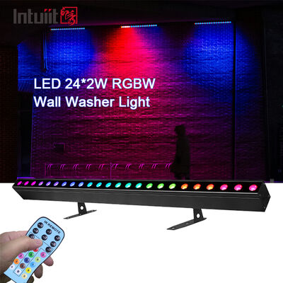 গরম বিক্রয় 4in1 RGBW LED 24*2W ওয়াল ওয়াশার লিনিয়ার স্ট্রিপ লাইট সাউন্ড নিয়ন্ত্রিত DMX স্টেজ ওয়াশ ল্যাম্প নাইট ক্লাবের জন্য